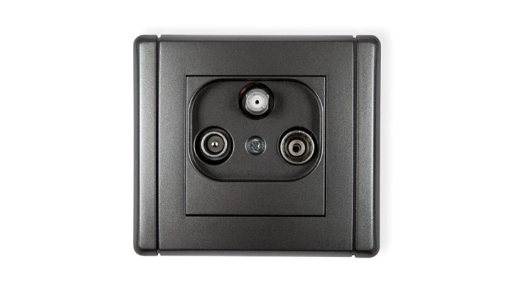 FLEXI Gniazdo antenowe RTV-SAT końcowe 1,5dB grafitowy 11FGS