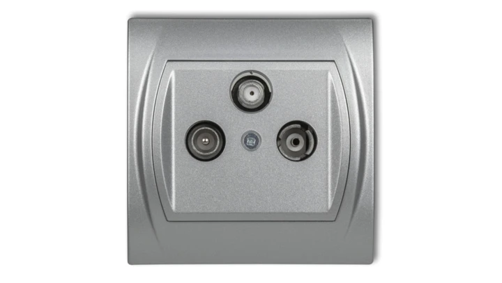 LOGO Gniazdo antenowe RTV-SAT końcowe 1,5dB srebrny metalik 7LGS