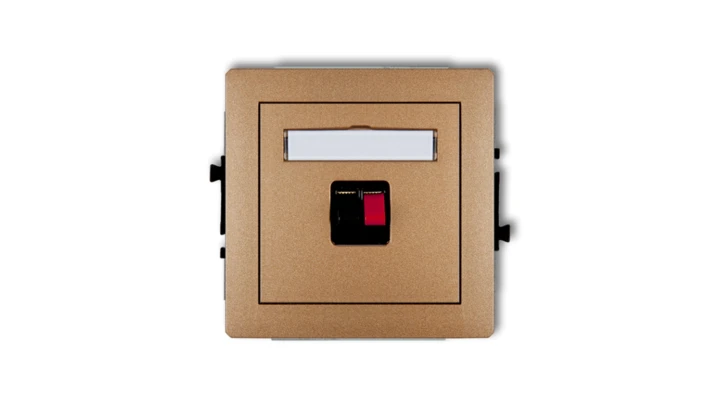 DECO Gniazdo głośnikowe pojedyncze złoty metalik 8DGG-1