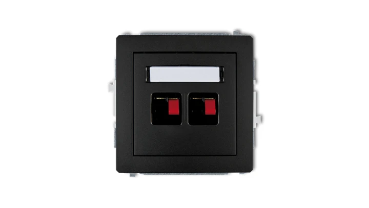 DECO Gniazdo głośnikowe podwójne czarny mat 12DGG-2