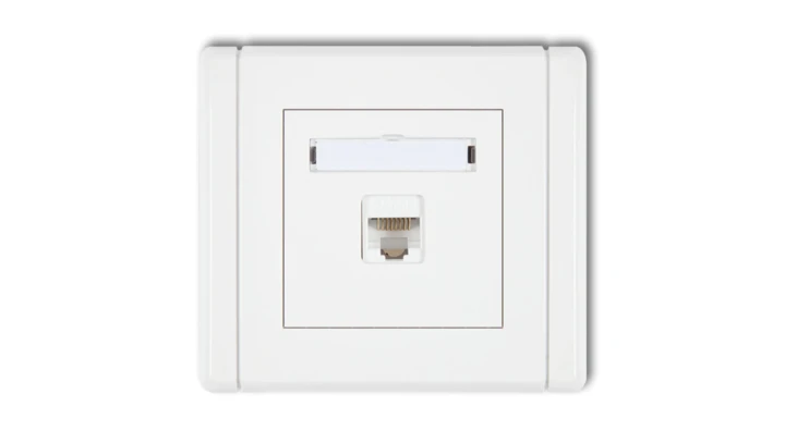 FLEXI Gniazdo komputerowe pojedyncze 1xRJ45, kat. 5e, 8-stykowe biały FGK-1