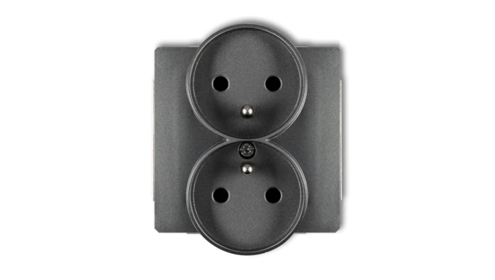 DECO Gniazdo podwójne z/u grafitowy 11DGPR-2zp
