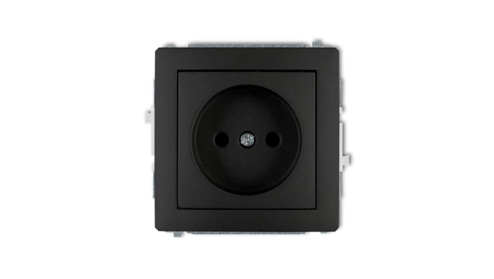 DECO Gniazdo pojedyncze b/u czarny mat 12DGP-1p