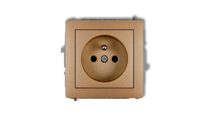 DECO Gniazdo pojedyncze z/u 2P+Z złoty metalik 8DGP-1zp