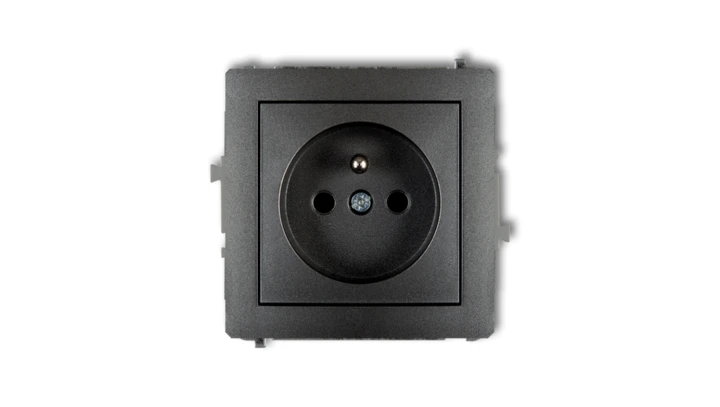 DECO Gniazdo pojedyncze z/u 2P+Z grafitowy 11DGP-1zp