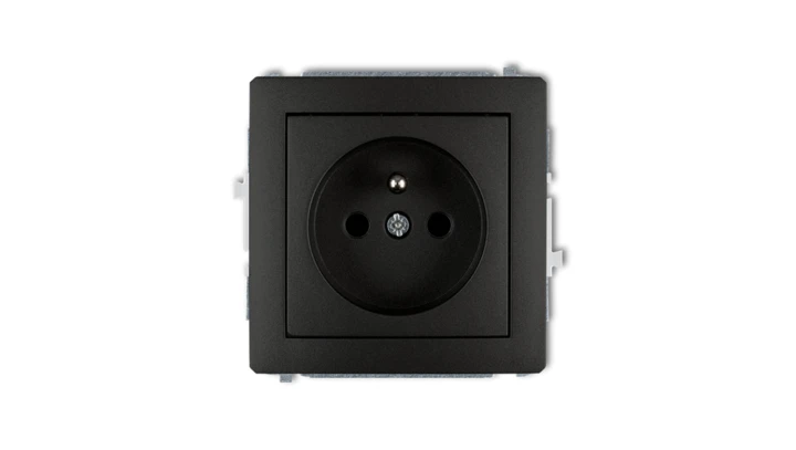 DECO Gniazdo pojedyncze z/u 2P+Z czarny mat 12DGP-1zp