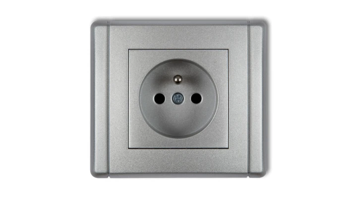 FLEXI Gniazdo pojedyncze z/u 2P+Z srebrny metalik 7FGP-1zp