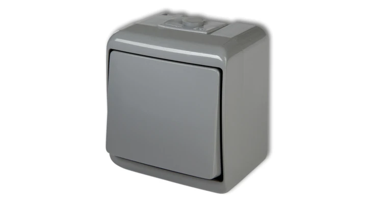 JUNIOR Łącznik jednobiegunowy popielaty IP54 10WHE-1