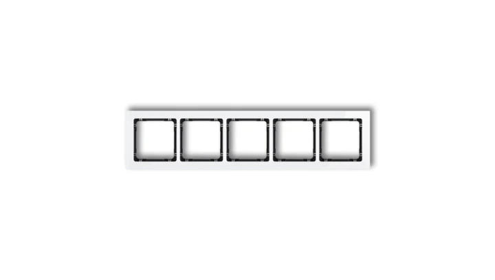 DECO Ramka pięciokrotna - efekt szkła (ramka: biała spód: czarny) biały 0-12-DRS-5