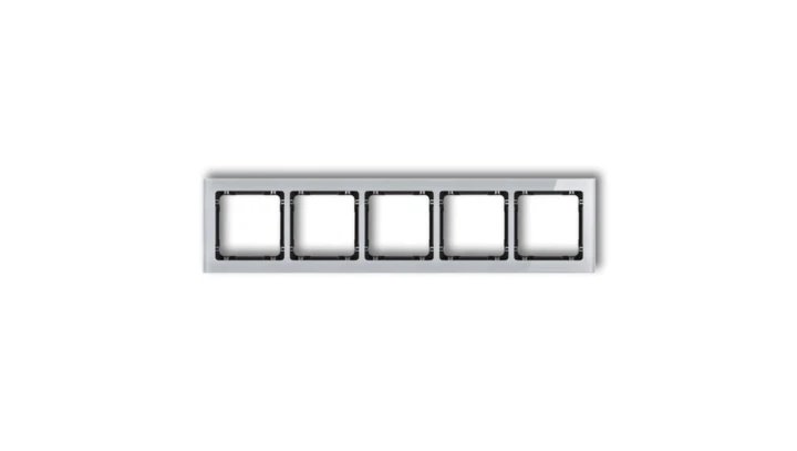 DECO Ramka pięciokrotna - efekt szkła (ramka: szara spód: czarny) szary 15-12-DRS-5