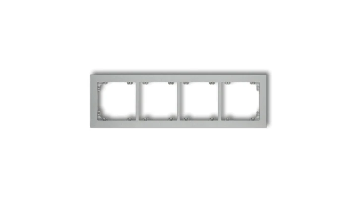 DECO Ramka poczwórna srebrny metalik 7DR-4
