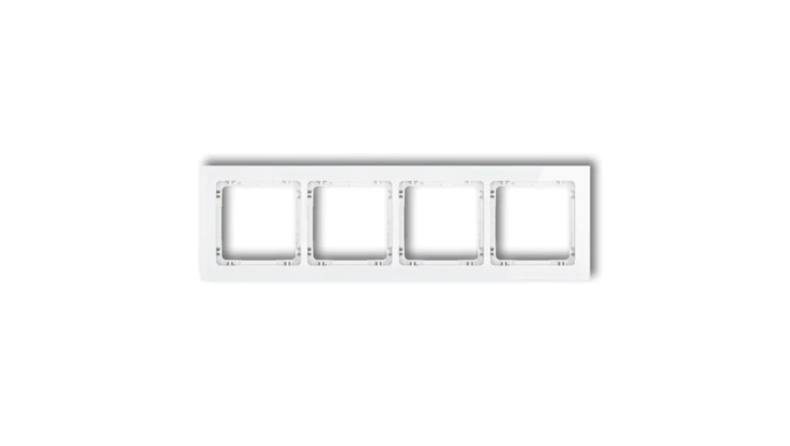 DECO Ramka poczwórna - efekt szkła (ramka: biała spód: biały) biały 0-0-DRS-4