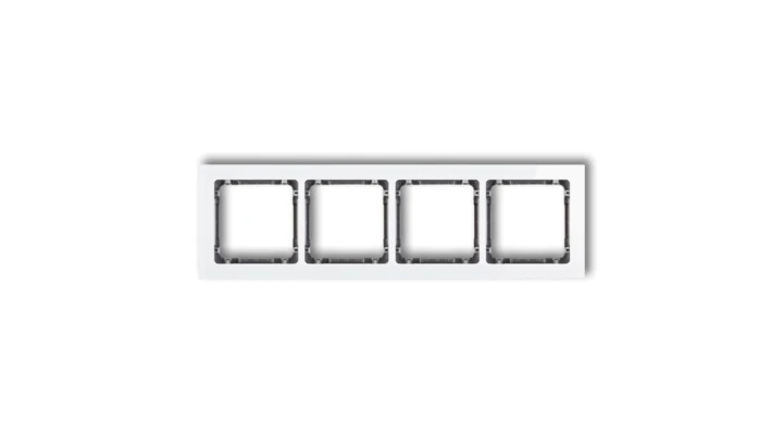 DECO Ramka poczwórna - efekt szkła (ramka: biała spód: grafitowy) biały 0-11-DRS-4
