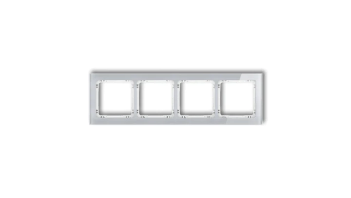 DECO Ramka poczwórna - efekt szkła (ramka: szara spód: biały) szary 15-0-DRS-4