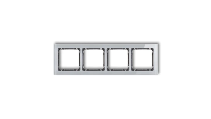 DECO Ramka poczwórna - efekt szkła (ramka: szara spód: grafitowy) szary 15-11-DRS-4