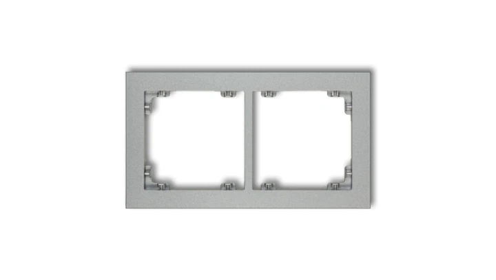 DECO Ramka podwójna srebrny metalik 7DR-2