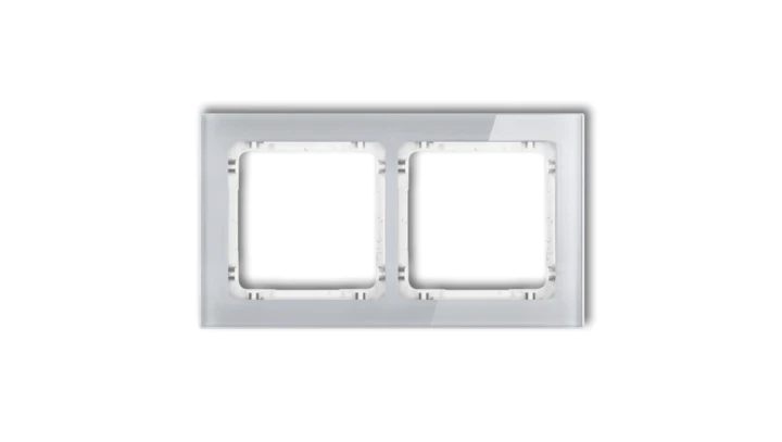 DECO Ramka podwójna - efekt szkła (ramka: szara spód: biały) szary 15-0-DRS-2