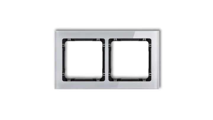 DECO Ramka podwójna - efekt szkła (ramka: szara spód: czarny) szary 15-12-DRS-2