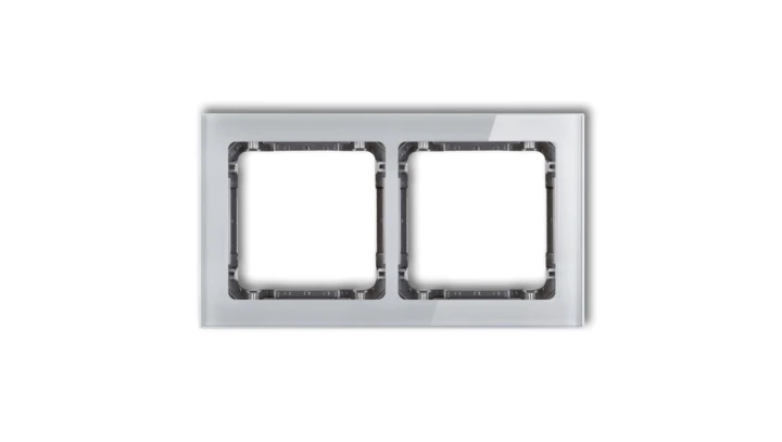 DECO Ramka podwójna - efekt szkła (ramka: szara spód: grafitowy) szary 15-11-DRS-2