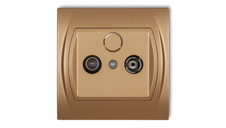 LOGO Gniazdo antenowe RTV końcowe 2dB złoty metalik 8LG2K