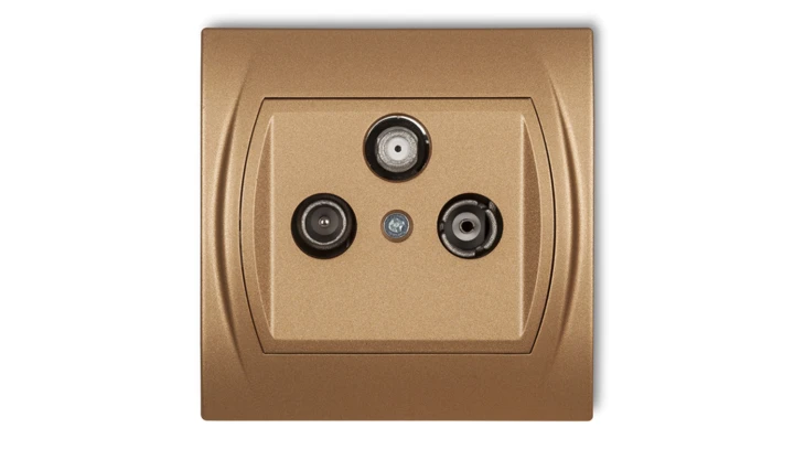 LOGO Gniazdo antenowe RTV-SAT końcowe 1,5dB złoty metalik 8LGS