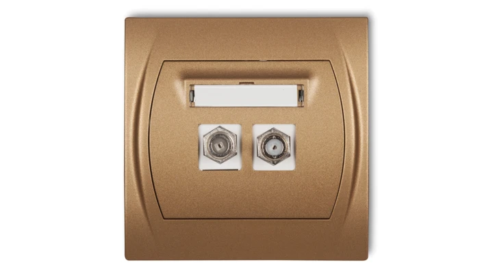 LOGO Gniazdo antenowe podwójne typu F (SAT) złoty metalik 8LGF-2