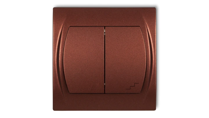 LOGO Łącznik jednobiegunowy ze schodowym podświetlany brązowy metalik 9LWP-10L