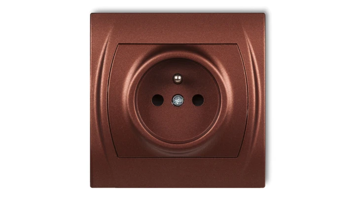 LOGO Gniazdo pojedyncze z/u 2P+Z brĄzowy metalik 9LGP-1zp
