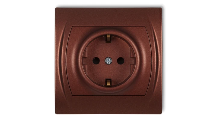 LOGO Gniazdo pojedyncze z/u SCHUKO brązowy metalik 9LGP-1sp