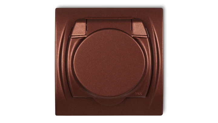 LOGO Gniazdo bryzgoszczelne z/u SCHUKO (klapka brązowy metalik) brązowy metalik 9LGPB-1sp