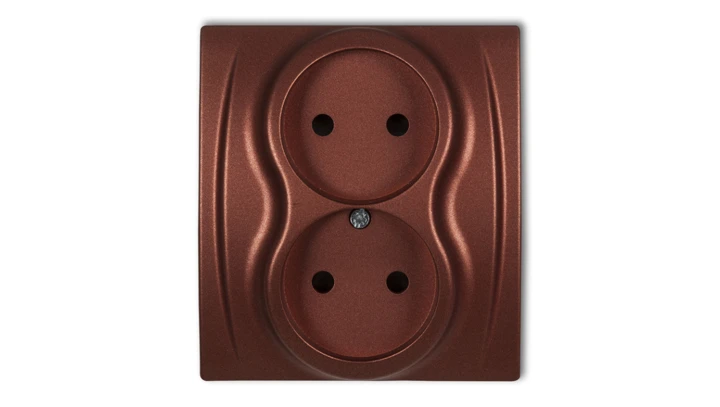 LOGO Gniazdo podwójne b/u brĄzowy metalik 9LGP-2p