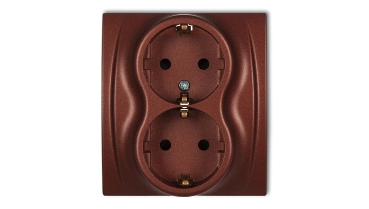 LOGO Gniazdo podwójne z/u SCHUKO brązowy metalik 9LGP-2sp