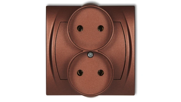 LOGO Gniazdo podwójne 2x(2P) brĄzowy metalik 9LGPR-2