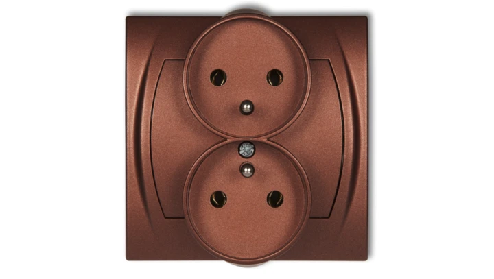 LOGO Gniazdo podwójne z/u brĄzowy metalik 9LGPR-2z