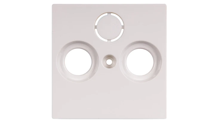 Merten System M Płytka centralna podwójna/potrójna gniazda antenowego TV/SAT biel polarna MTN296719