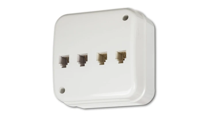 LIZA Gniazdo natynkowe telefoniczne˙poczw˘rne˙4xRJ11 biały GNT-4