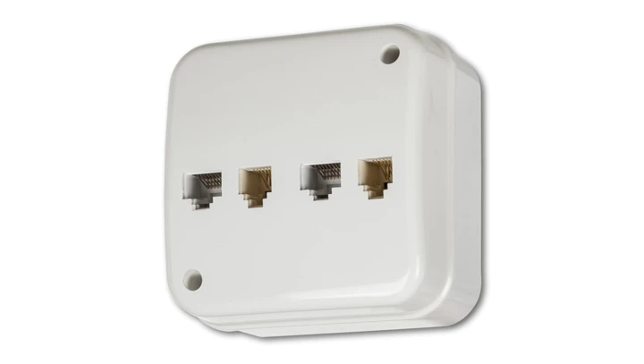 LIZA Gniazdo teleinformatyczne n/t 2xRJ11, 4-stykowe + 2xRJ45, kat. 5e, 8-stykowe biały GNTK-4