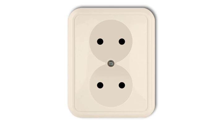 LIZA Gniazdo podwójne b/u beżowy 1GPT-2