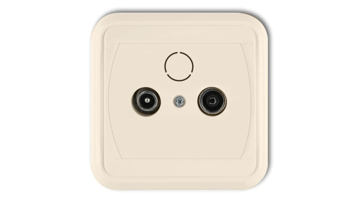 LIZA Gniazdo antenowe RTV przelotowe 12dB beżowy 1GAP-1L12