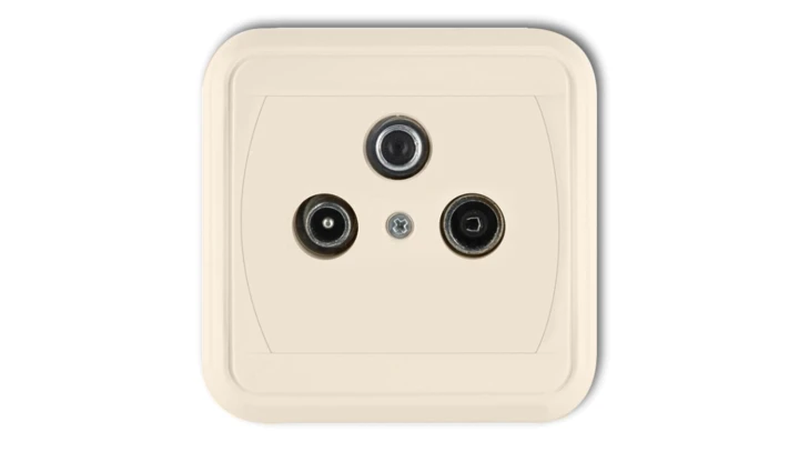 LIZA Gniazdo antenowe RTV-SAT przelotowe 10dB beżowy 1GAS-1LP