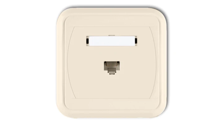 LIZA Gniazdo komputerowe pojedyncze 1xRJ45, kat. 5e, 8-stykowe beżowy 1GLK-1