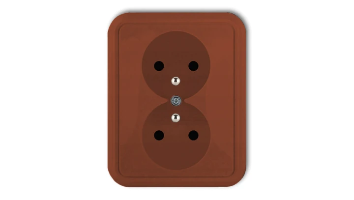 LIZA Gniazdo podwójne z/u brązowy 4GPT-2z