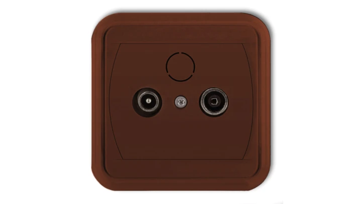 LIZA Gniazdo antenowe RTV przelotowe 12dB brązowy 4GAP-1L12