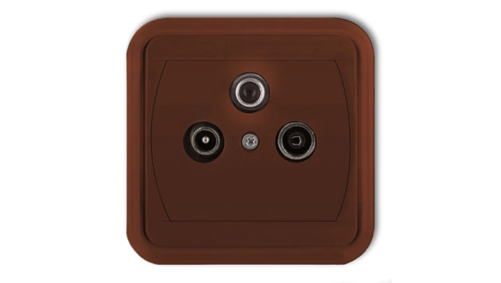 LIZA Gniazdo antenowe RTV-SAT końcowe multimedialne (Internet) brązowy 4GAS-1LM