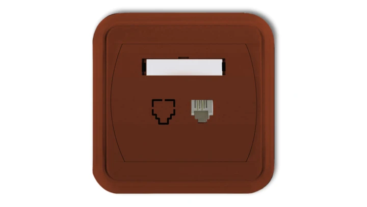 LIZA Gniazdo telefoniczne pojedyncze 1xRJ11, 4-stykowe brązowy 4GLT-1