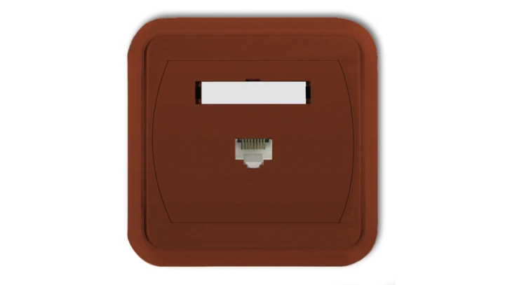 LIZA Gniazdo komputerowe pojedyncze 1xRJ45, kat. 5e, ekranowane, 8-stykowe brązowy 4GLK-1e