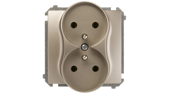 Simon Basic Gniazdo podwójne z/u 16A IP20 satynowe BMGZ2M.01/29