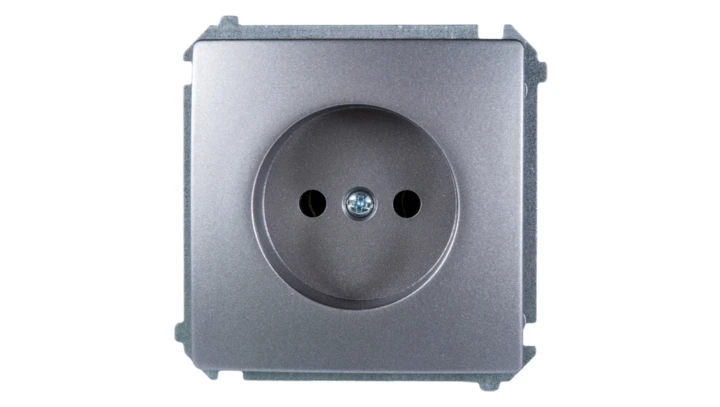 Simon Basic Gniazdo pojedyncze b/u 16A IP20 stal inox BMG1.01/21