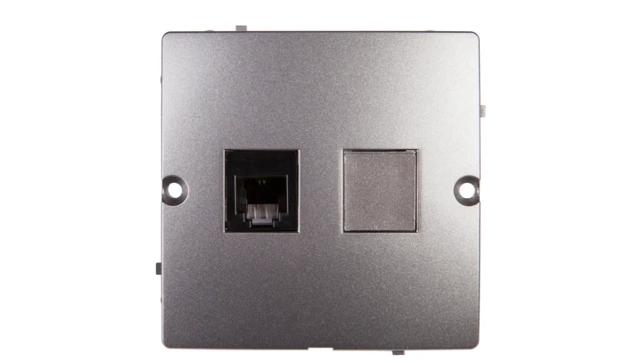 Simon Basic Gniazdo telefoniczne pojedyncze RJ11 stal inox BMTF1.02/21