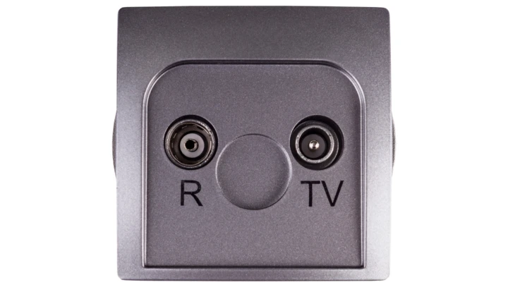 Simon Basic Gniazdo antenowe RD/TV końcowe separowane stal inox BMZAR1/1.01/21